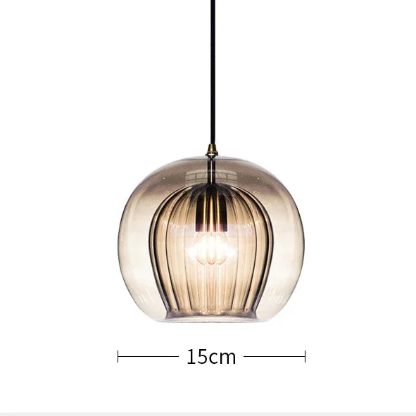 Crystora - Elegant pendant lamp made of glass with crystal details