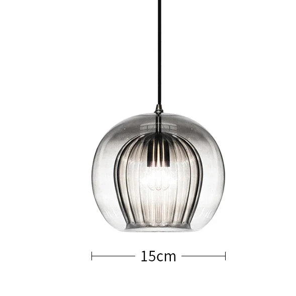 Crystora - Elegant pendant lamp made of glass with crystal details