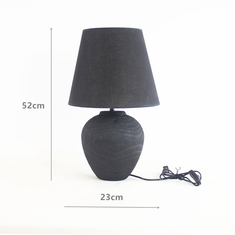 Luminora - Handmade Wood Table Lamp in Black – Elegant Table Light for Stylish Room Decoration
