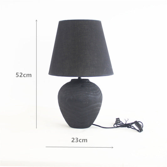 Luminora - Handmade Wood Table Lamp in Black – Elegant Table Light for Stylish Room Decoration