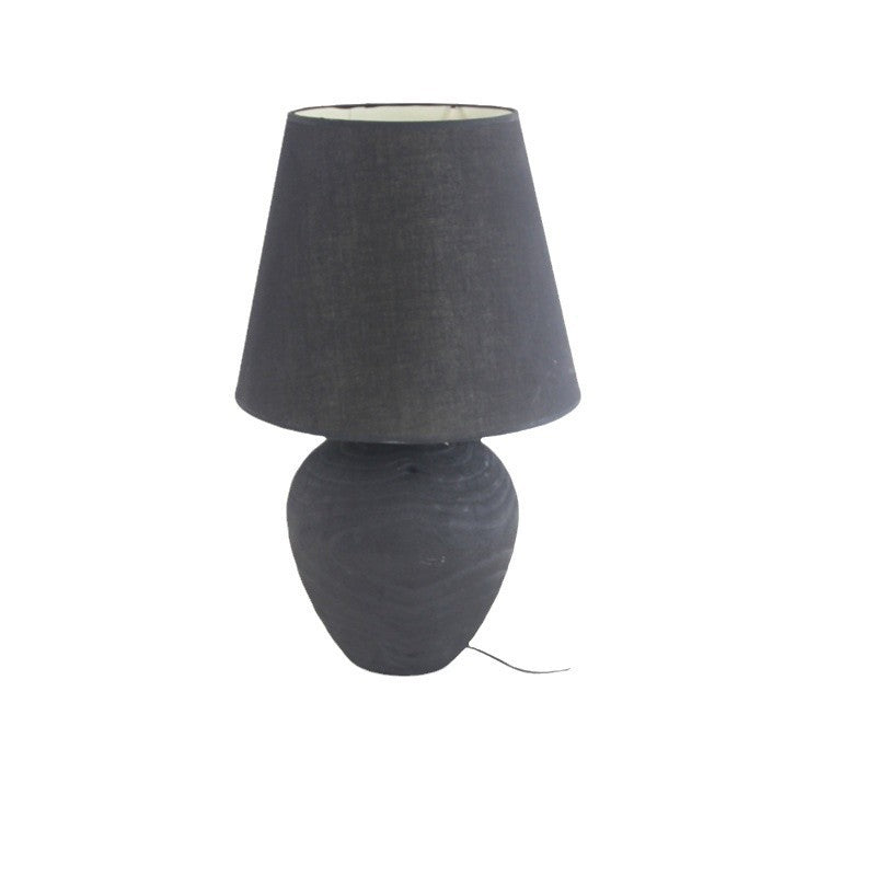 Luminora - Handmade Wood Table Lamp in Black – Elegant Table Light for Stylish Room Decoration