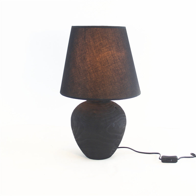 Luminora - Handmade Wood Table Lamp in Black – Elegant Table Light for Stylish Room Decoration
