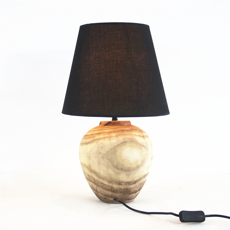 Luminora - Handmade Wood Table Lamp in Black – Elegant Table Light for Stylish Room Decoration