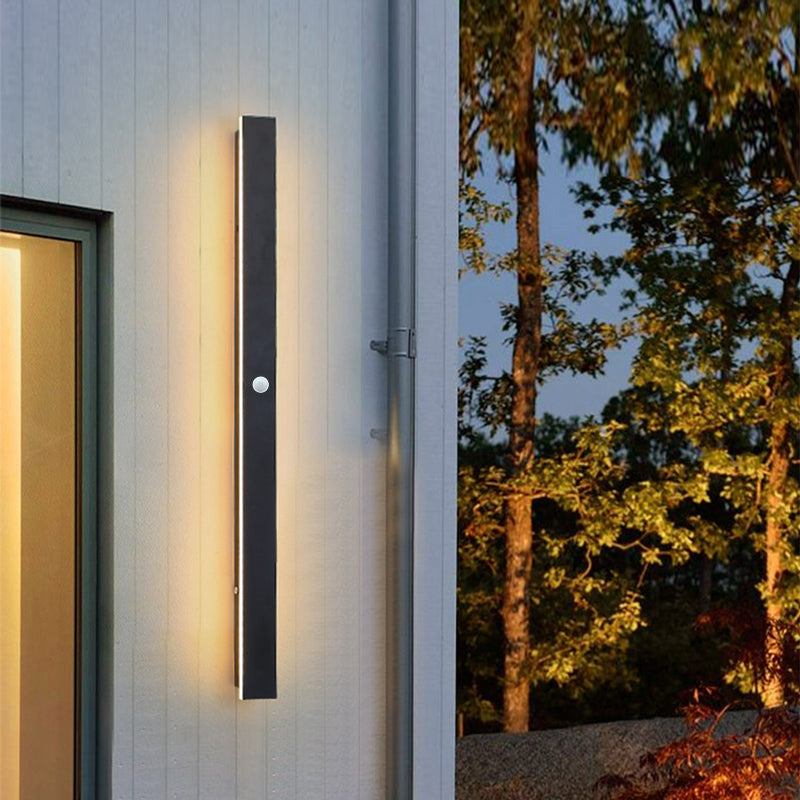 Edge moderne Design LED-Wandlampen Schwarz Metall für Garten und Flur