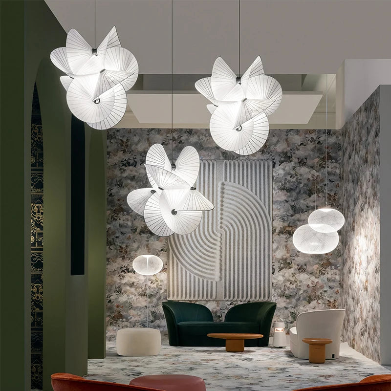 Modari - Modern ceiling pendant light made of fabric and metal – Minimalist design for elegant rooms
