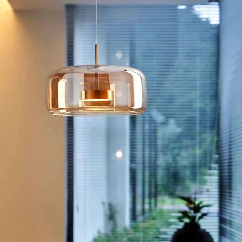 Clarea - Modern glass pendant lamp with adjustable height – Elegant light source for any room