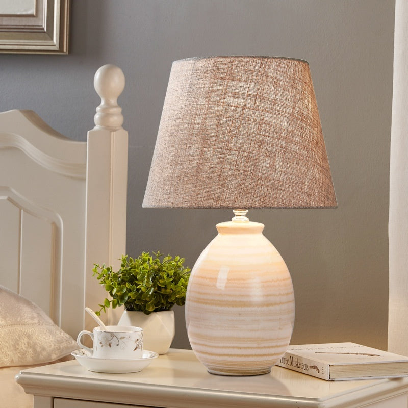 TaoLight - Modern Ceramic Table Lamp in Chinese Design for Bedroom and Desk – Minimalist Nightstand Lamp