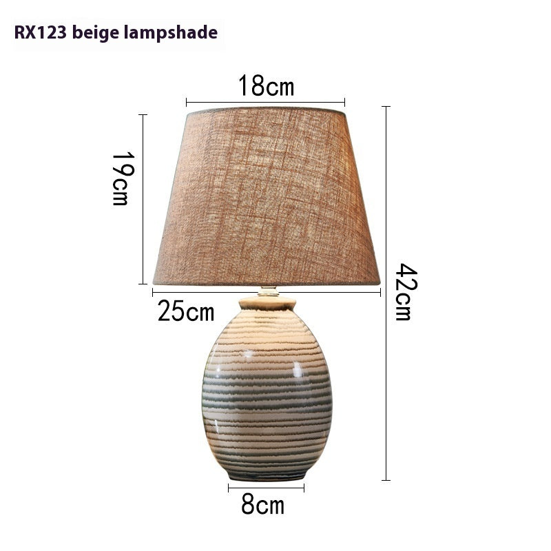 TaoLight - Modern Ceramic Table Lamp in Chinese Design for Bedroom and Desk – Minimalist Nightstand Lamp