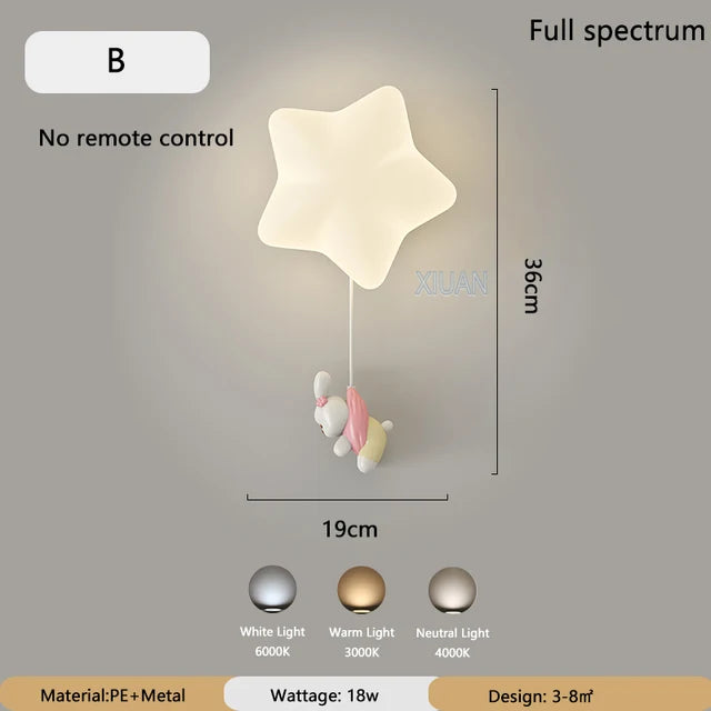 DreamGlow - Modern Star Light Children's Lamp with 3 Color Temperatures