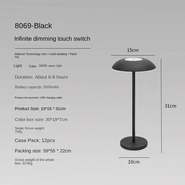 GlowDock - Modern Touch Table Lamp with Dimming Function and USB Charging Port