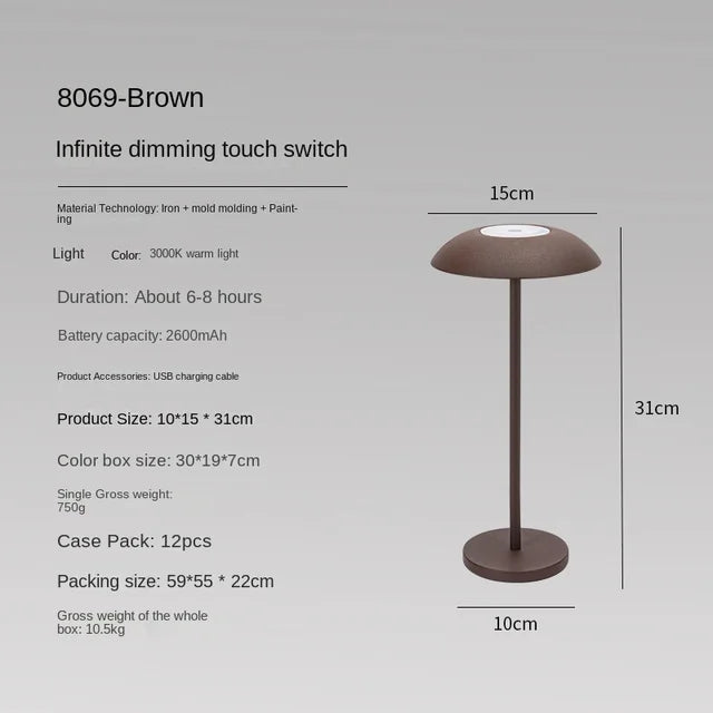 GlowDock - Modern Touch Table Lamp with Dimming Function and USB Charging Port
