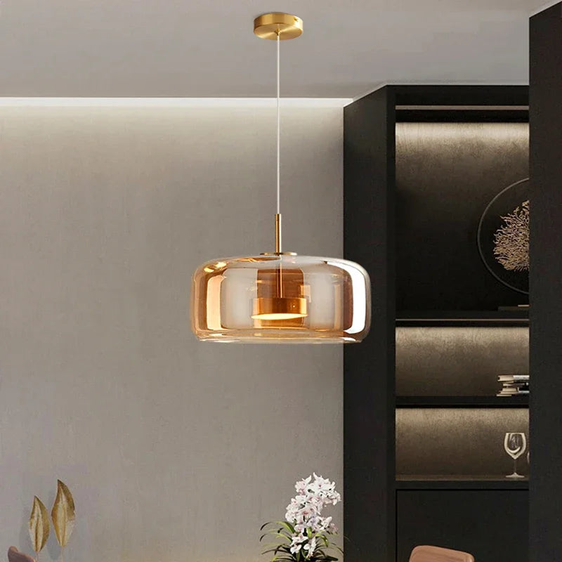 Ovalo - Modern Dimmable LED Chandelier made of Glass with Dome Design