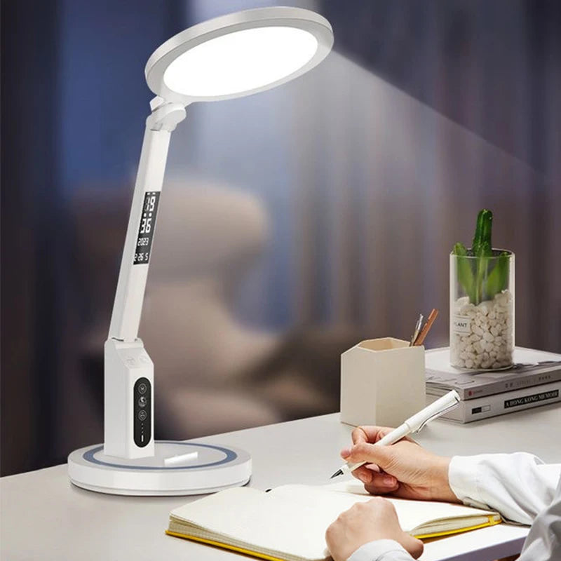 GlowClock - Multifunctional LED Desk Lamp with Clock and Adjustable Lighting