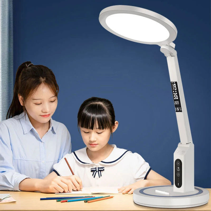 GlowClock - Multifunctional LED Desk Lamp with Clock and Adjustable Lighting