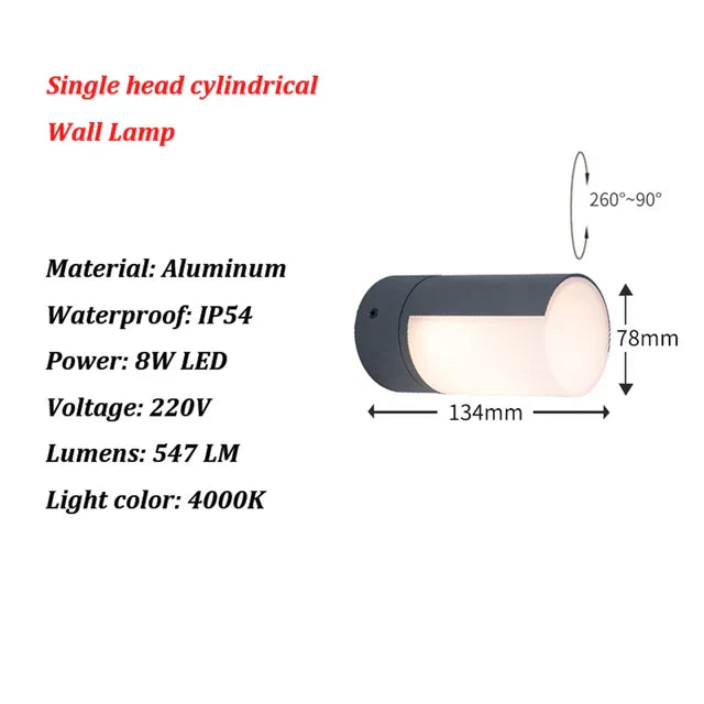 GlowGuard - Moderne LED-Wandlampe für Außenbereiche