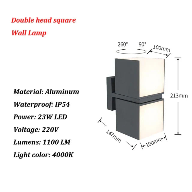 GlowGuard - Moderne LED-Wandlampe für Außenbereiche