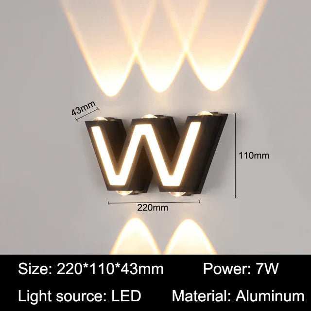 LetterGlow - Bezaubernde Außenbuchstaben-Wandlampe für einzigartige Dekoration