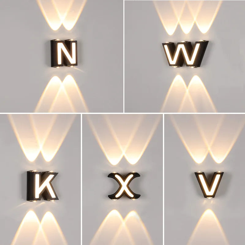 LetterGlow - Bezaubernde Außenbuchstaben-Wandlampe für einzigartige Dekoration