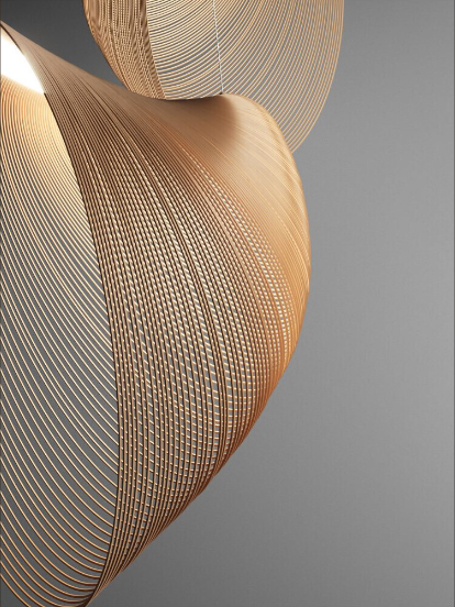 LumaBirch pendant lamp made of birch wood for dining table – rustic hanging lamp with natural design and elegant atmosphere