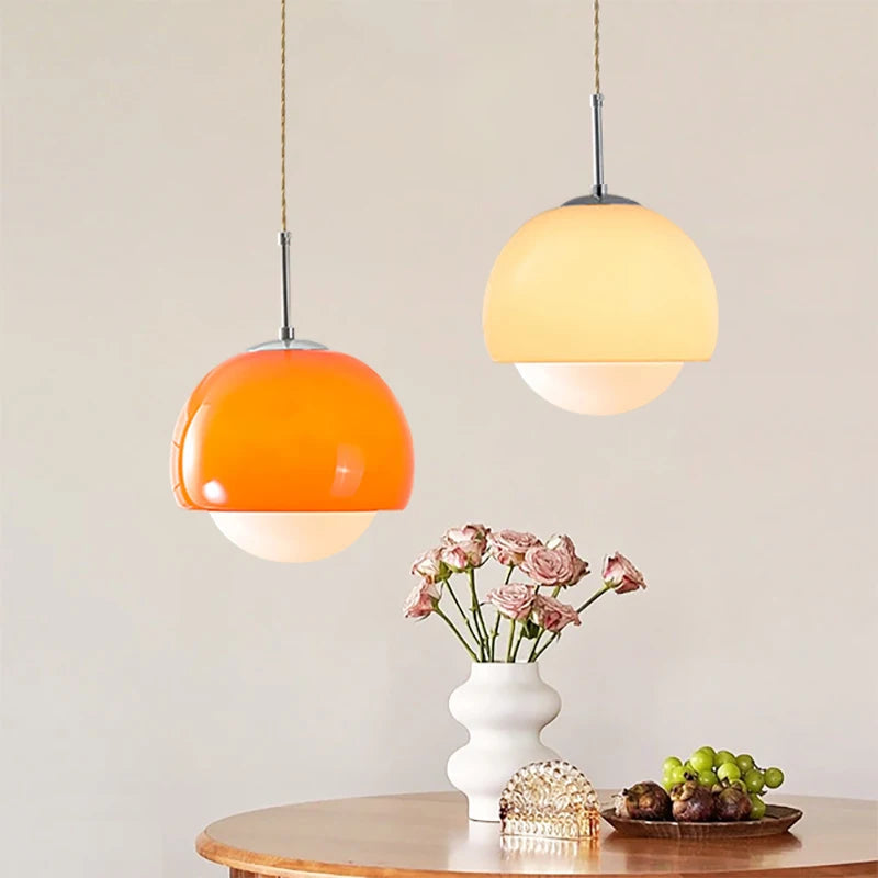 Virella - Pendant light made of glass in Scandinavian style with adjustable height
