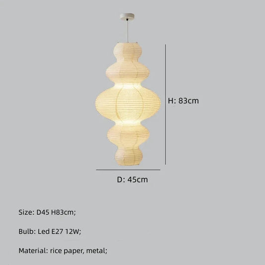 Orii pendant lamp made of rice paper with dimming function – modern hanging lamp for dining room and living spaces