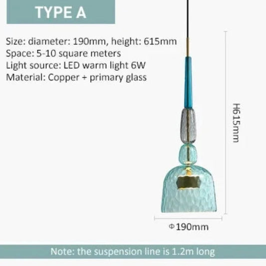 ColoraGlow - Pendant lamp with stained glass for dining room