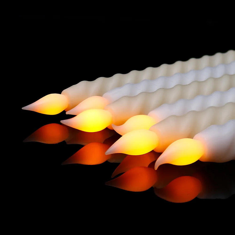 3D Candle Holder - Long LED Candles with 3D Wick for Christmas