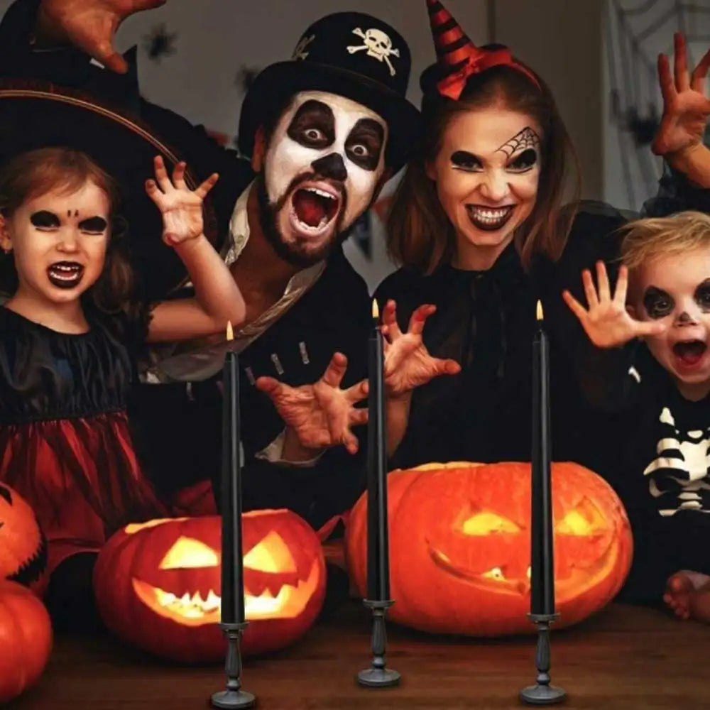 Nachtfall - Schwarze LED-Kerzen mit Fernbedienung für Halloween