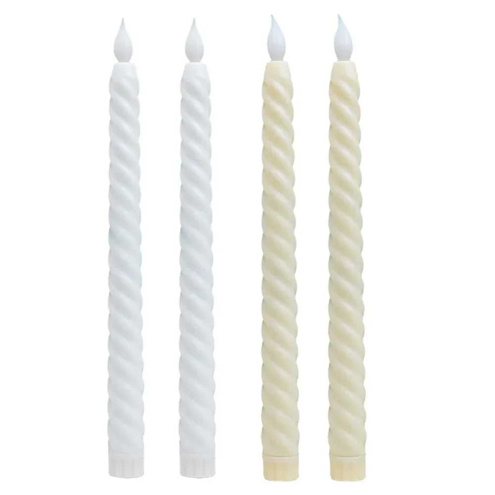 3D Candle Holder - Long LED Candles with 3D Wick for Christmas