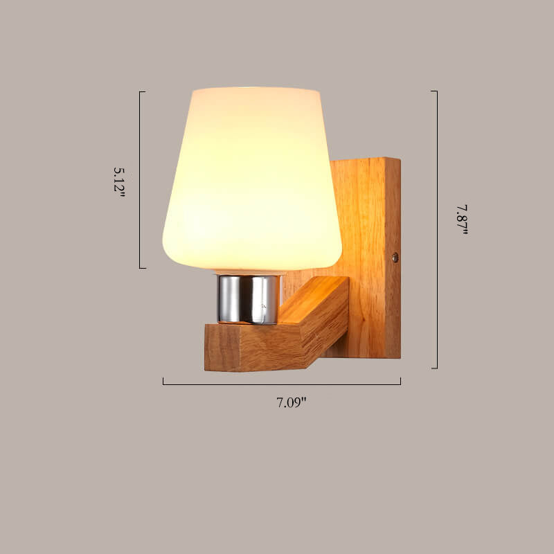 ScandiLicht - Moderne Glas- und Holz-Wandlampe