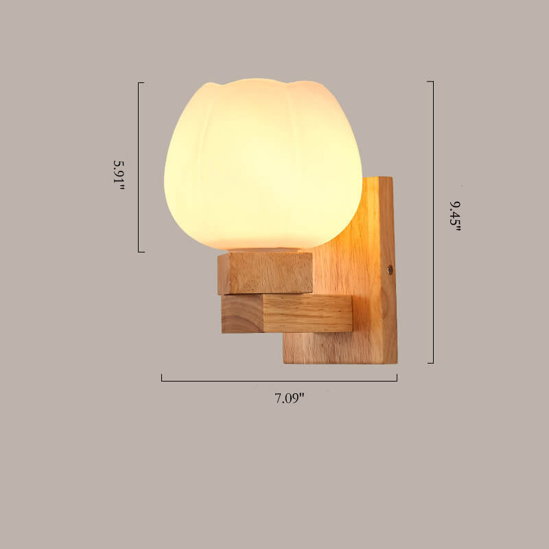 ScandiLicht - Moderne Glas- und Holz-Wandlampe