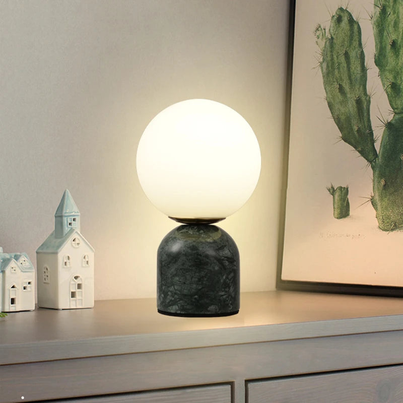 Marblo - Scandinavian table lamp made of marble and glass