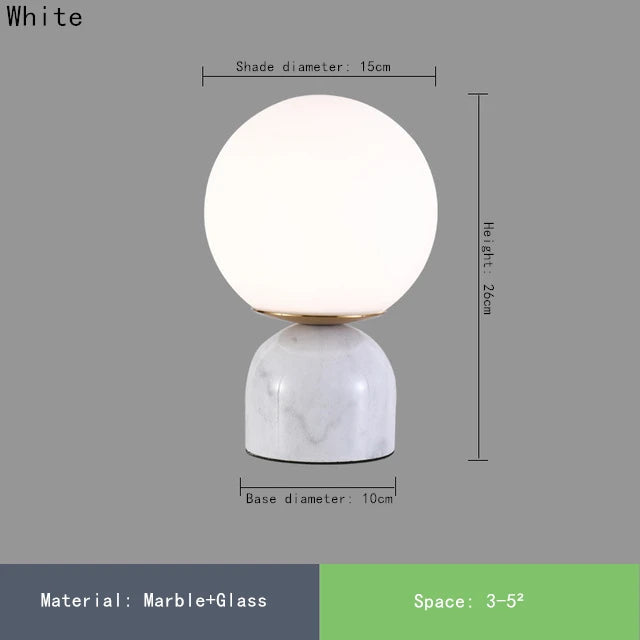 Marblo - Scandinavian table lamp made of marble and glass