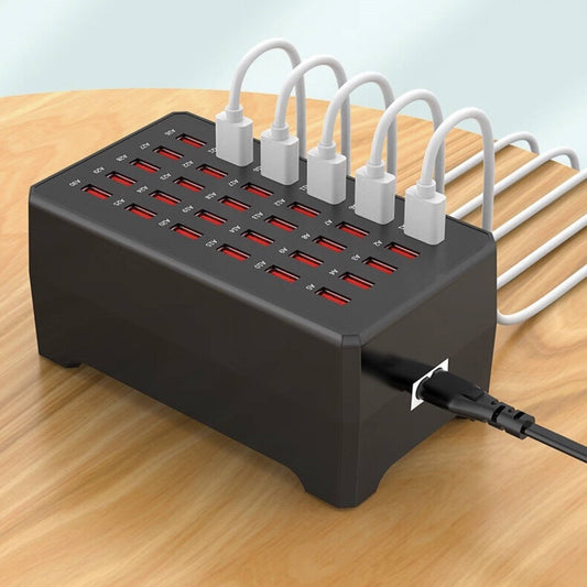 USB Ladestation für bis zu 30 Geräte – Intelligente Kühlung, rutschfeste Matte, kompakt und langlebig
