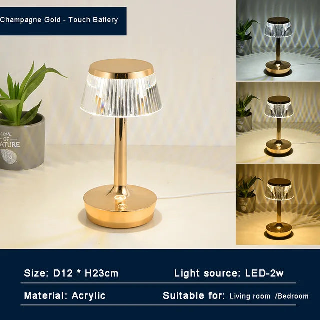 Crystaluxe - Rechargeable Crystal Table Lamp