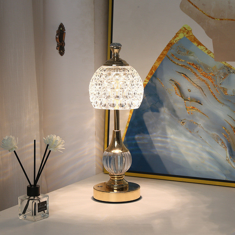 Kristomia – Touch LED Kristall-Pilzlampe aus Acryl & Aluminium