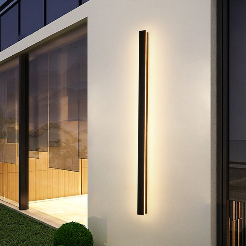 Edge moderne Design LED-Wandlampen Schwarz Metall für Garten und Flur