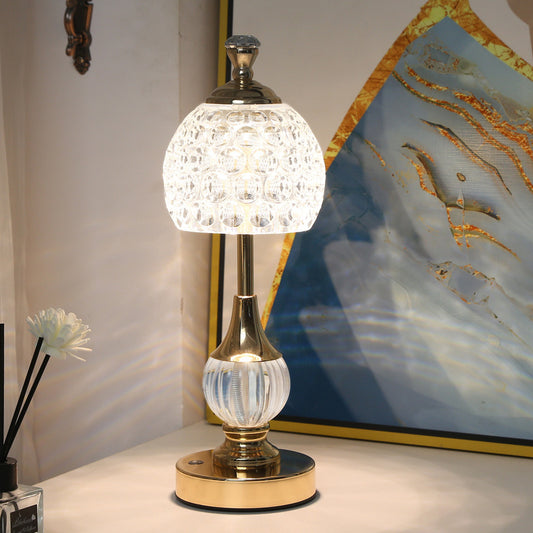 Kristomia – Touch LED Kristall-Pilzlampe aus Acryl & Aluminium