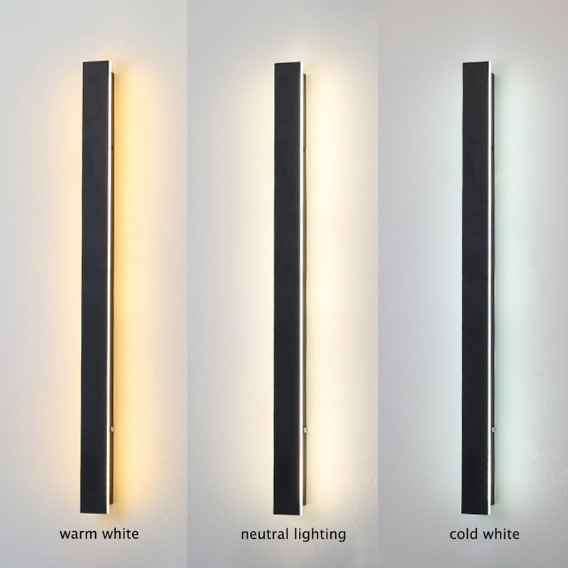 Edge moderne Design LED-Wandlampen Schwarz Metall für Garten und Flur