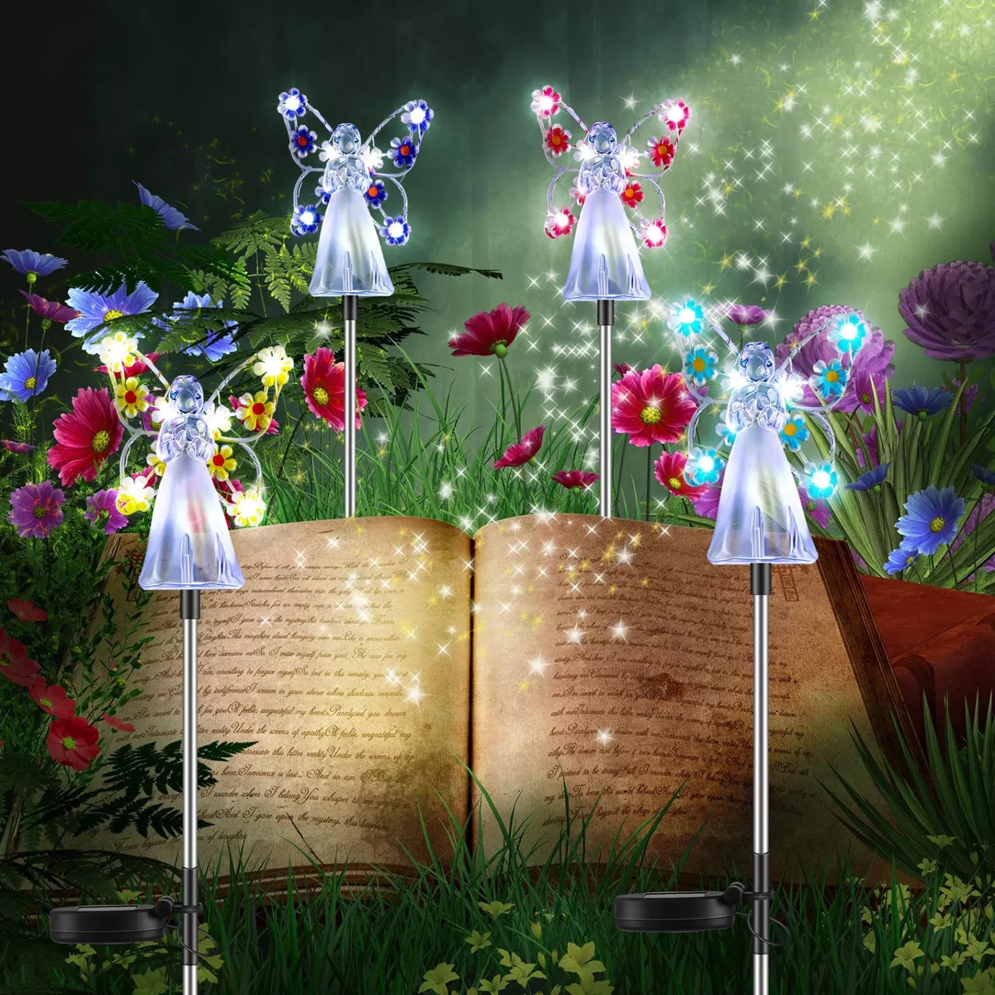 Magi – Solar Spheres for Garden Lighting with Angel Wings