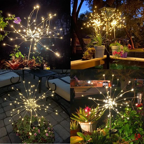 Soleil – Solar lights in fireworks design for magical garden evenings