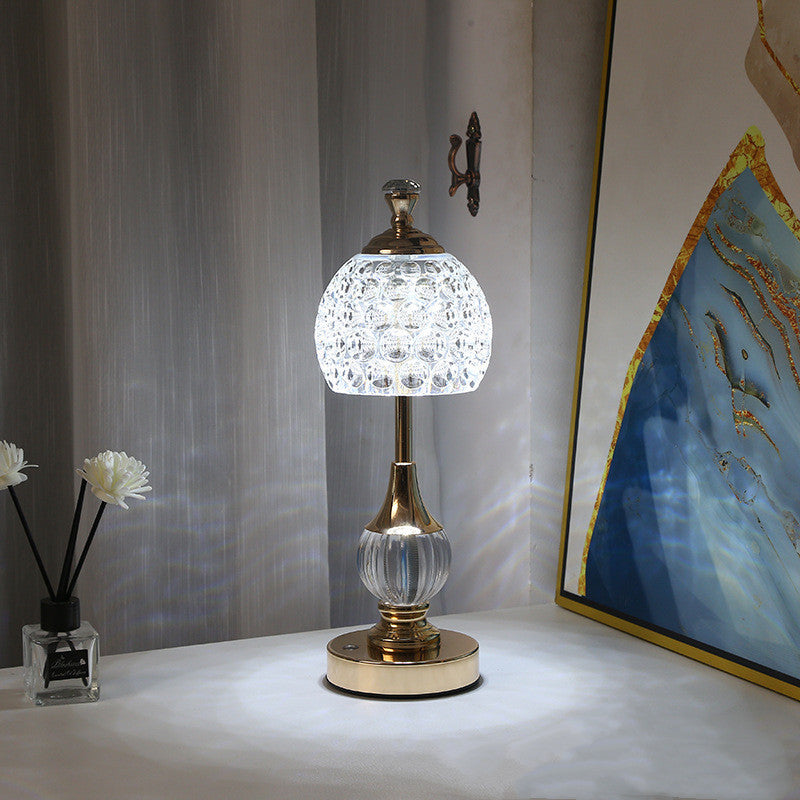 Kristomia – Touch LED Kristall-Pilzlampe aus Acryl & Aluminium