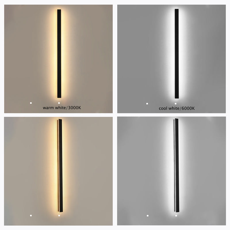 Edge moderne Design LED-Wandlampen Schwarz Metall für Garten und Flur