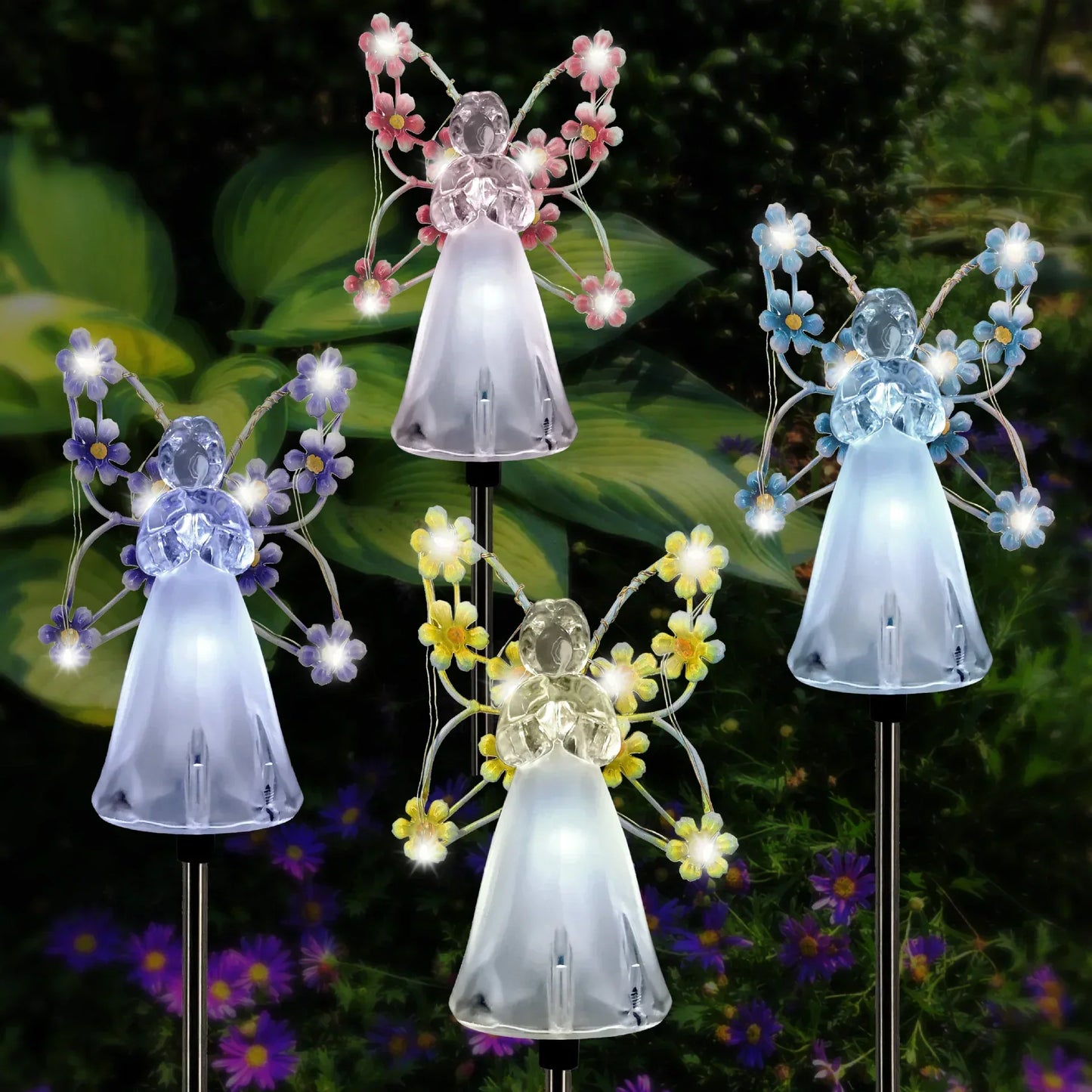 Magi – Solar Spheres for Garden Lighting with Angel Wings