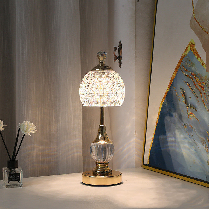 Kristomia – Touch LED Kristall-Pilzlampe aus Acryl & Aluminium