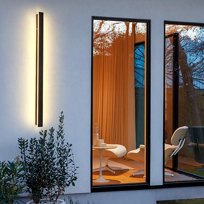 Edge moderne Design LED-Wandlampen Schwarz Metall für Garten und Flur