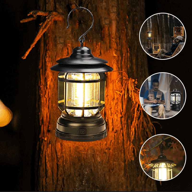 Vintage Vibes - Tragbare Retro Campinglampe für Abenteuerliche Abende
