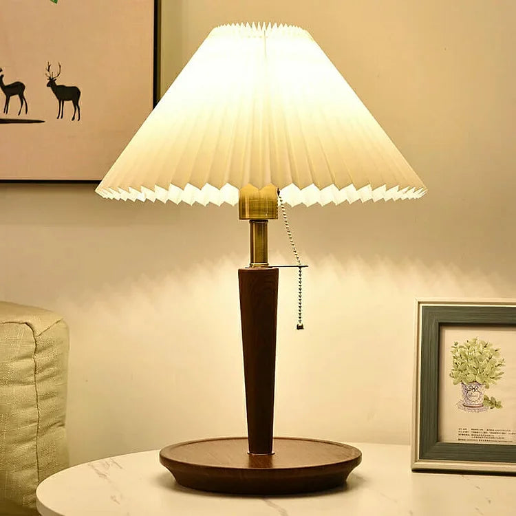 Pleatwood - Vintage Holz Tischlampe