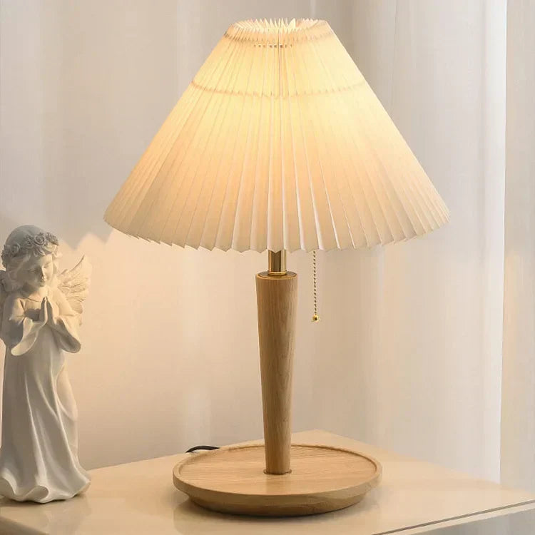 Pleatwood - Vintage Holz Tischlampe